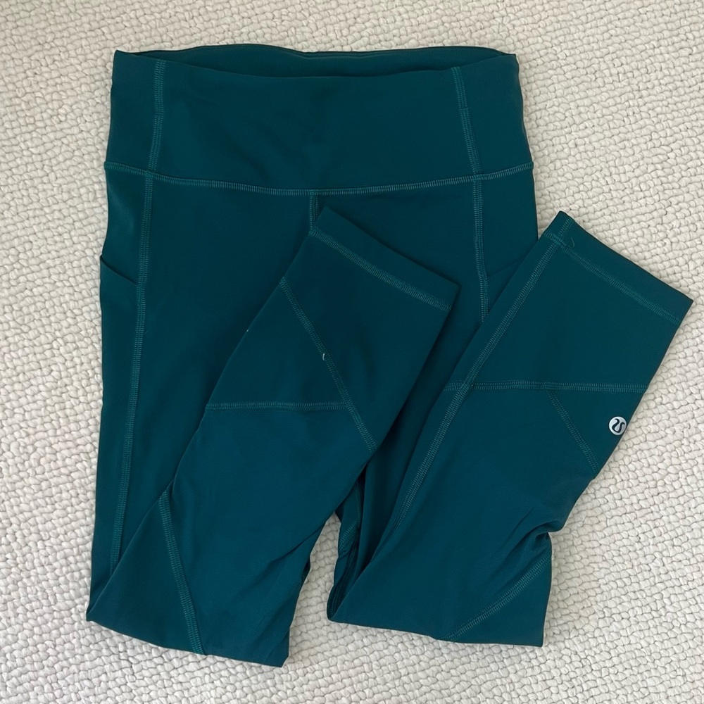 Lululemon cropped teal leggings